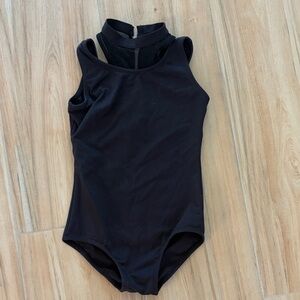 Basic Moves Black Dance Leotard 12/14 High Neck
